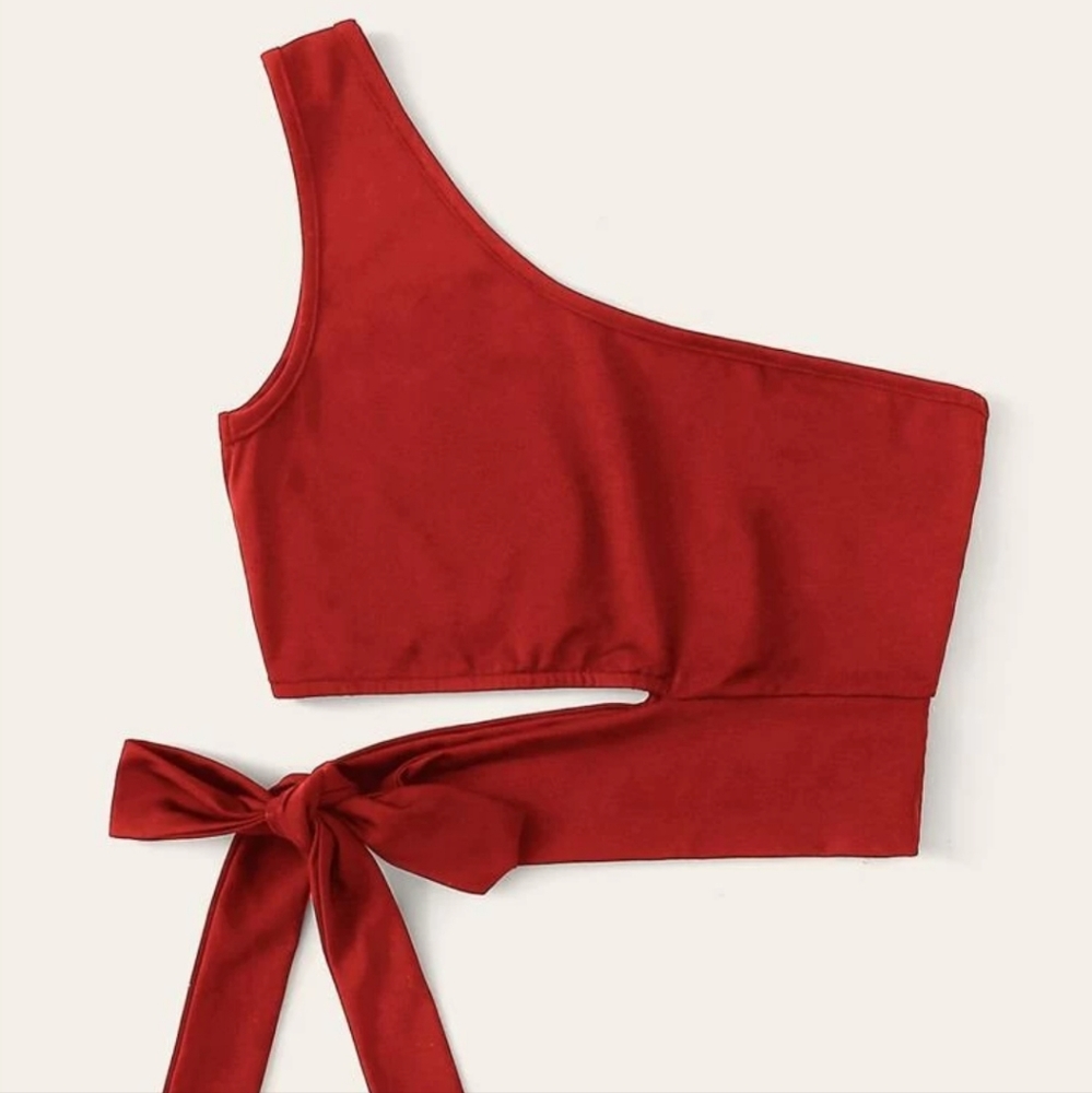 Small Red Cutout Crop Top
